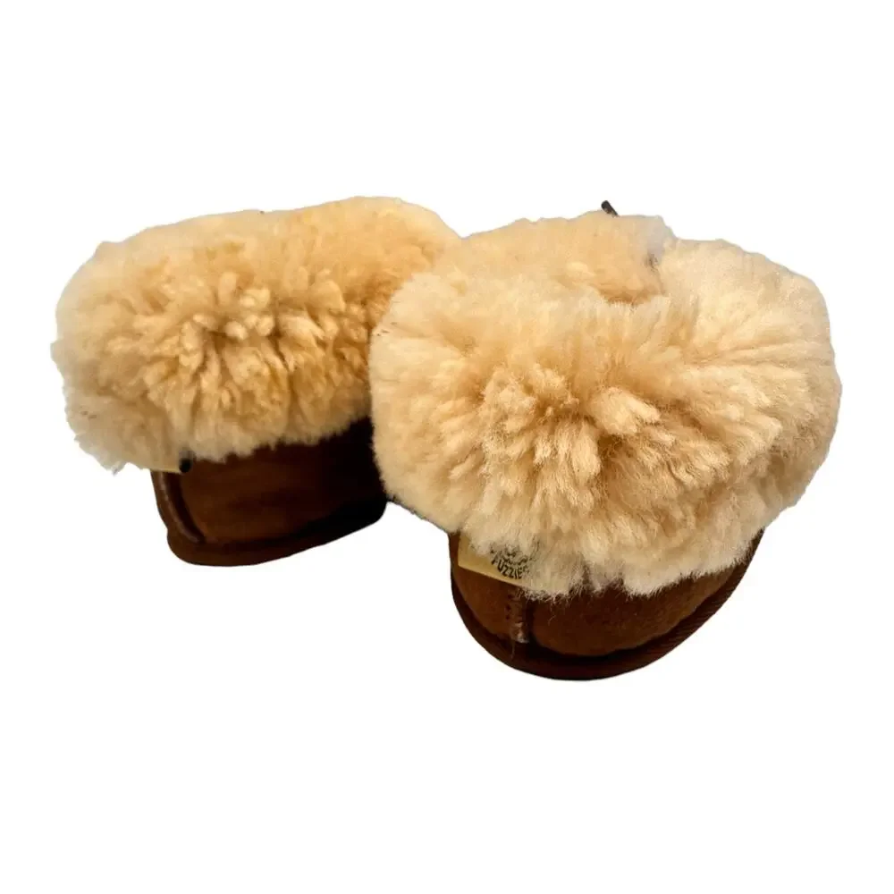 RJS Fuzzies Baby Sz: L 6-7 Sheepskin Leather Comfort Slip On booties boots